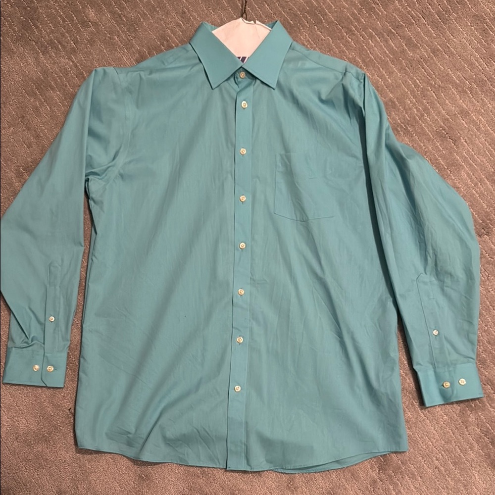 Stafford Blue Casual Button Down Shirt